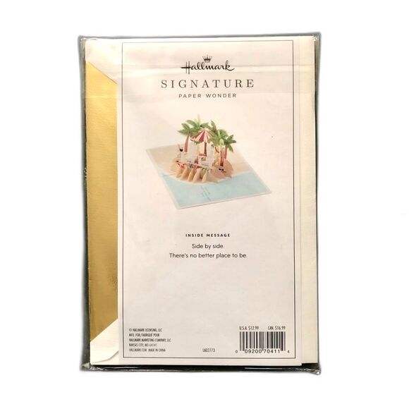 Hallmark Signature Happy Anniversary Beach Pop Up Card NWT 3D - Picture 2 of 2